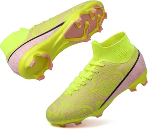 ASoftLand Boys Girls Soccer Cleats Lace Up Cleats(Little Kid/Big Kid) AG/FG