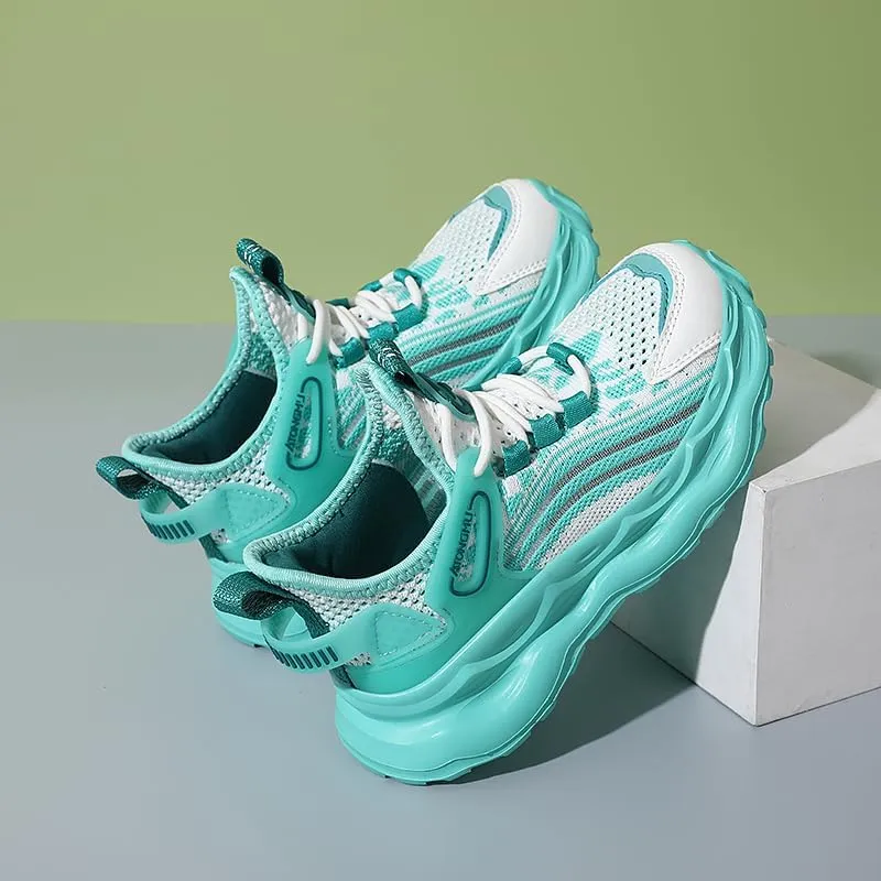 Axcone Kid's Sneakers Boys Girls Outdoor Non-Slip Cushioning Athletic Shoes Casual Soft Soled Breathable Basketball Shoes Running Shoes