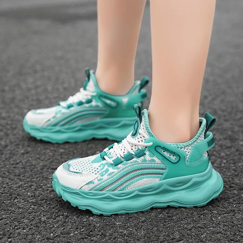 Axcone Kid's Sneakers Boys Girls Outdoor Non-Slip Cushioning Athletic Shoes Casual Soft Soled Breathable Basketball Shoes Running Shoes