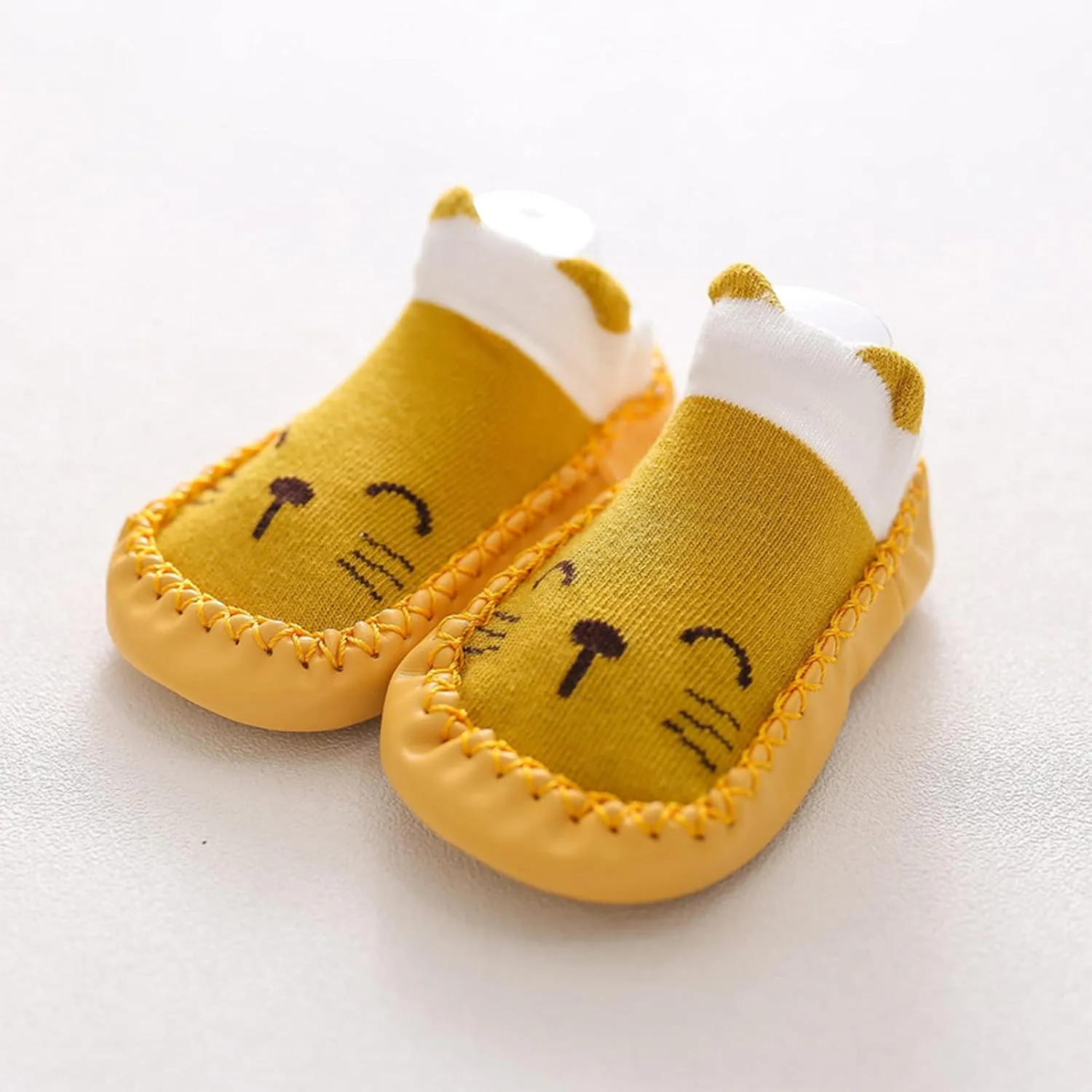 Baby Sock Shoes,Boys Girls Cartoon Shoes First Walking Shoes Non-Slip Socks Kids Floor Shoes White Shoes B