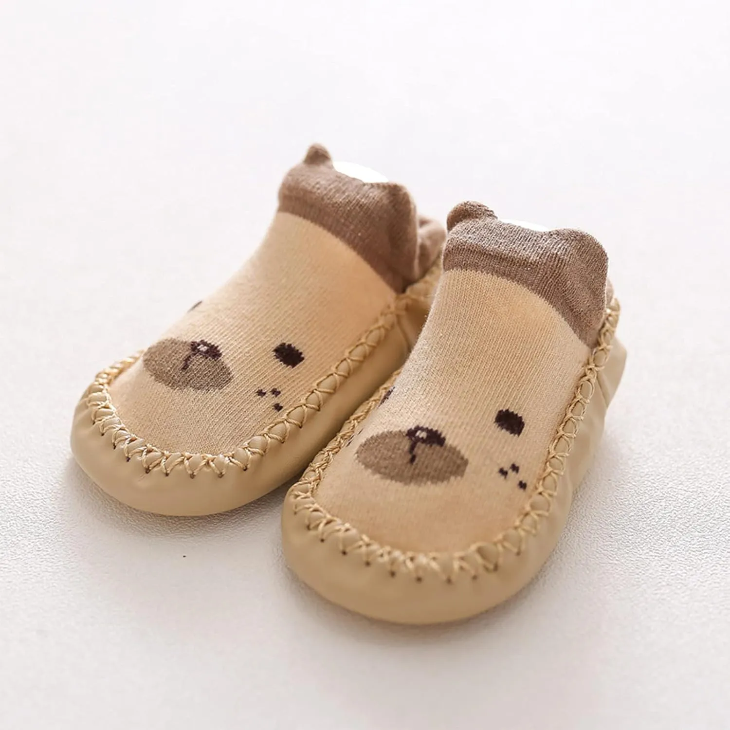 Baby Sock Shoes,Boys Girls Cartoon Shoes First Walking Shoes Non-Slip Socks Kids Floor Shoes White Shoes B