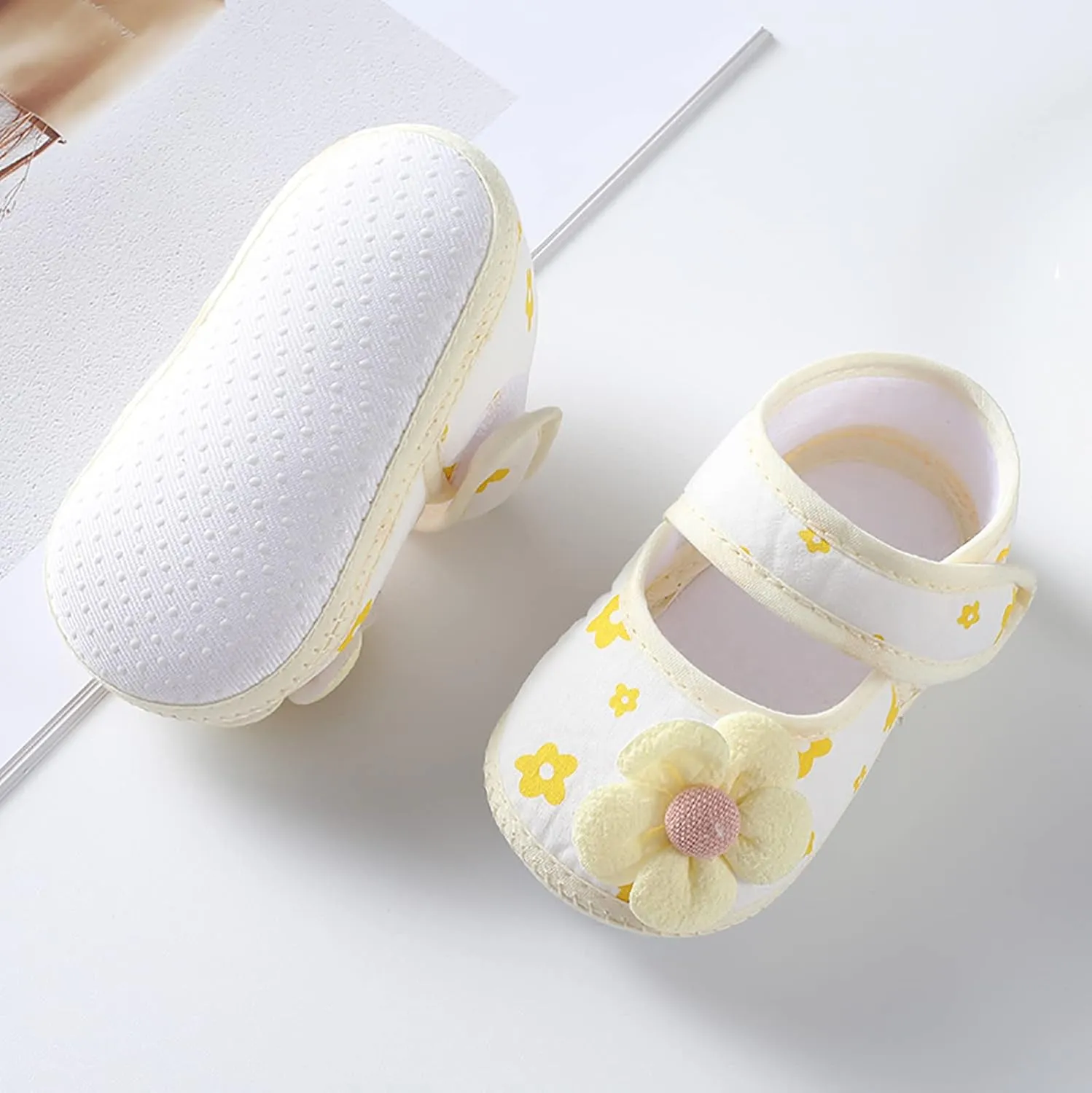 Baby Walking Shoes, 0-12 Months Newborn Baby Girls Soft First Walking Shoes Summer Cute Flowers Flat Sandals Slipper