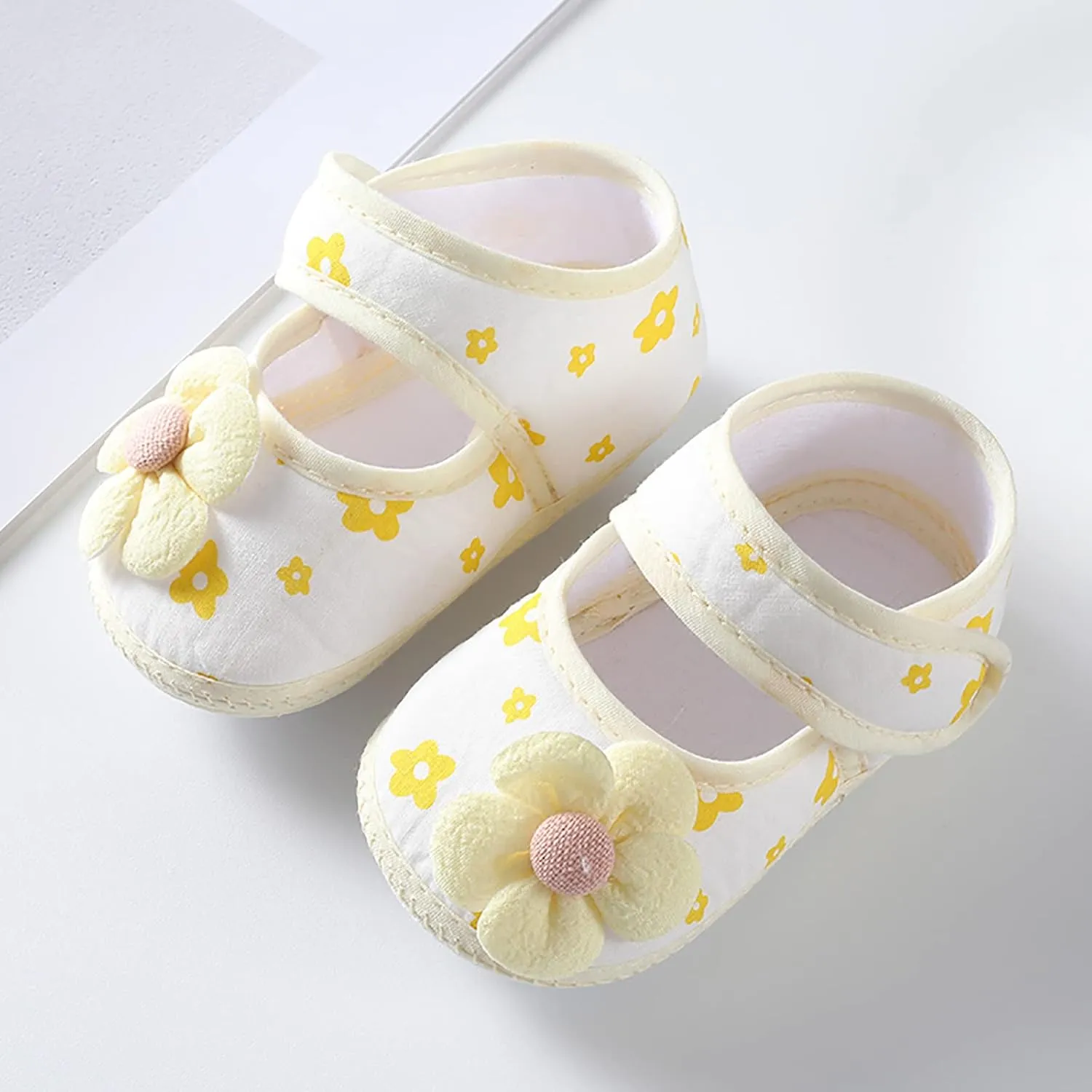 Baby Walking Shoes, 0-12 Months Newborn Baby Girls Soft First Walking Shoes Summer Cute Flowers Flat Sandals Slipper