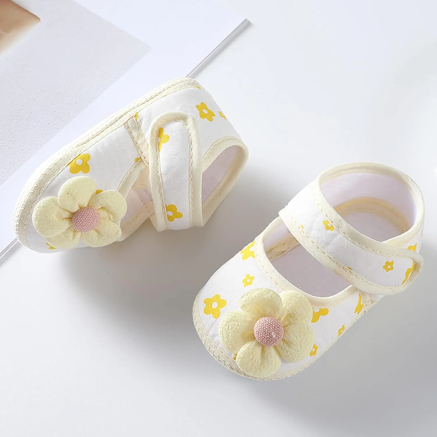 Baby Walking Shoes, 0-12 Months Newborn Baby Girls Soft First Walking Shoes Summer Cute Flowers Flat Sandals Slipper
