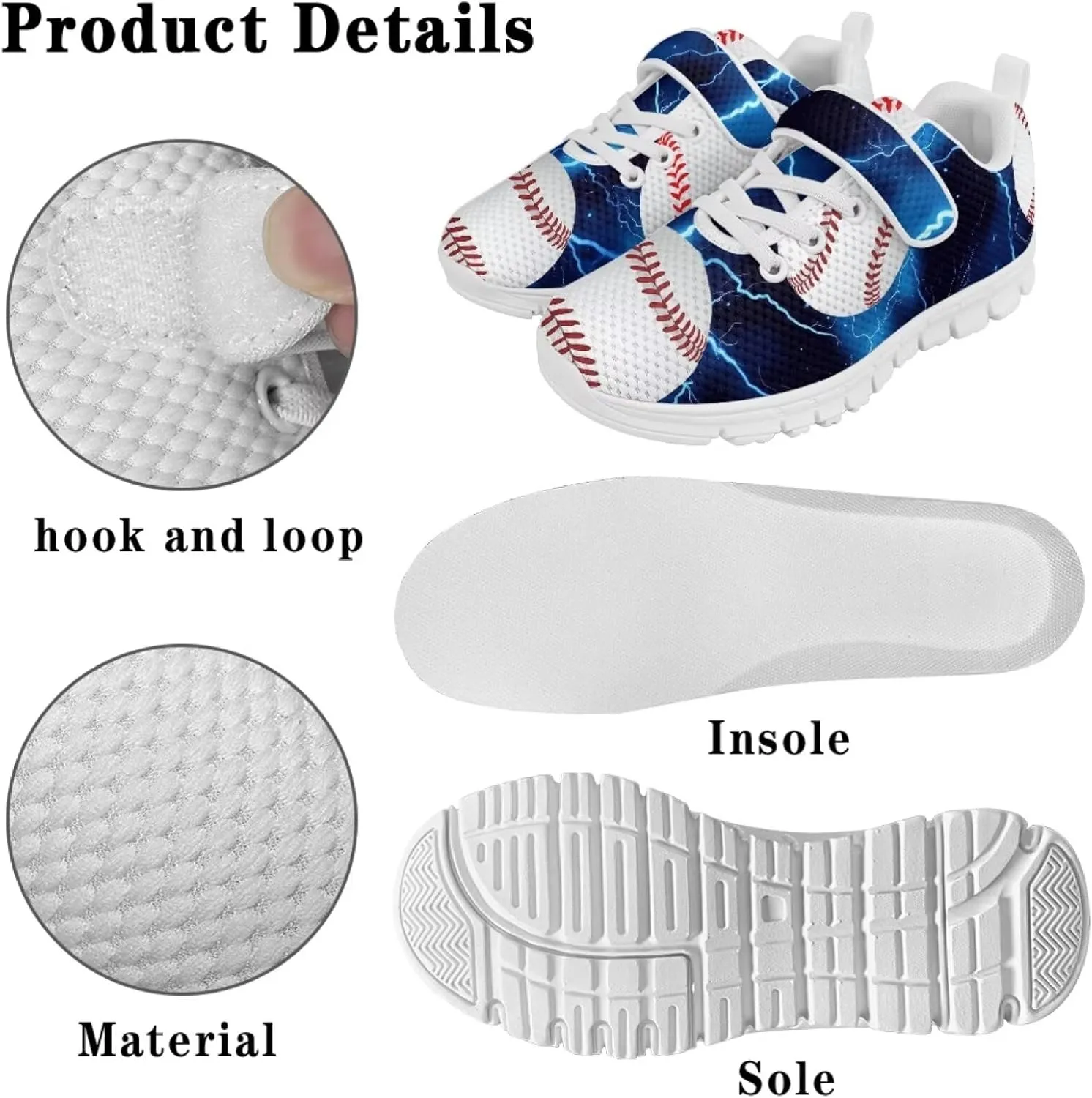 Baseball & Basketball Shoes for Boys Non Slip Little Kids Mesh Athletic Shoes Girls Running Shoes for Casual Wear,Exercise