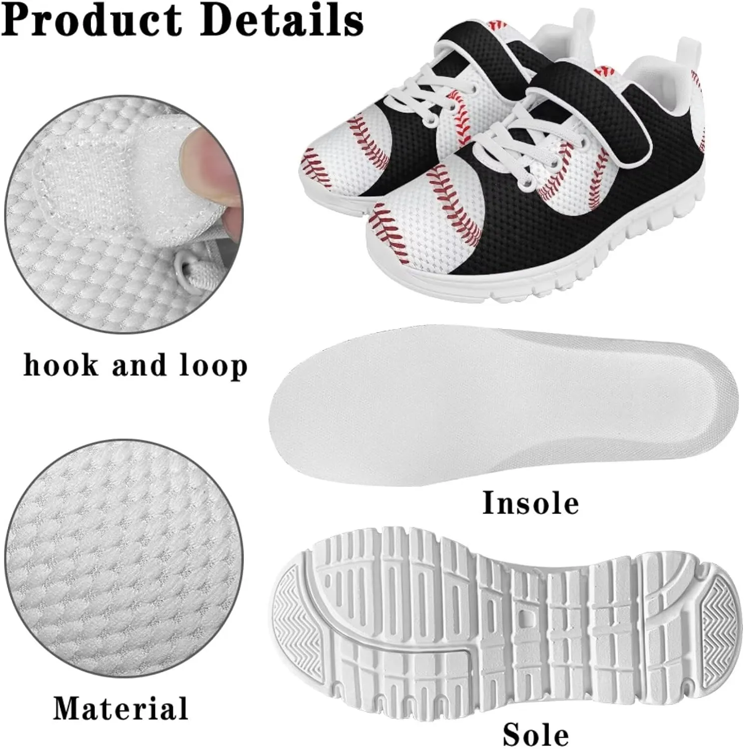 Baseball & Basketball Shoes for Boys Non Slip Little Kids Mesh Athletic Shoes Girls Running Shoes for Casual Wear,Exercise