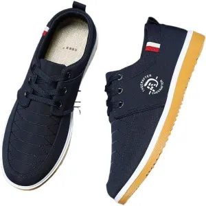 Big Size Comfy Vintage Canvas Walkers: Men's Breathable Solid-Color Canvas Shoes with Non-Slip Soft Soles