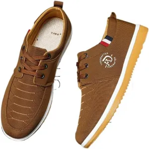 Big Size Comfy Vintage Canvas Walkers: Men's Breathable Solid-Color Canvas Shoes with Non-Slip Soft Soles