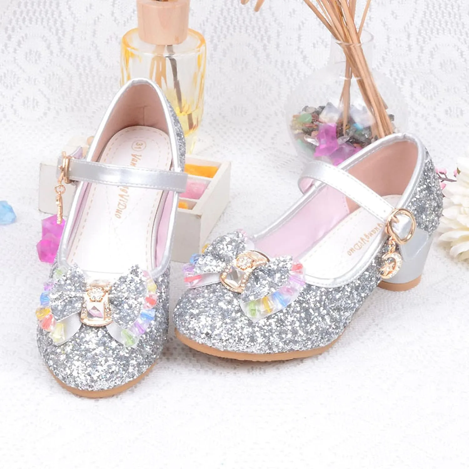Black Shoes for Girls,Baby Kids Pearl Sandals Crystal Princess Shoes Bling Girls Infant Bowknot Baby Shoes Cute Shoes