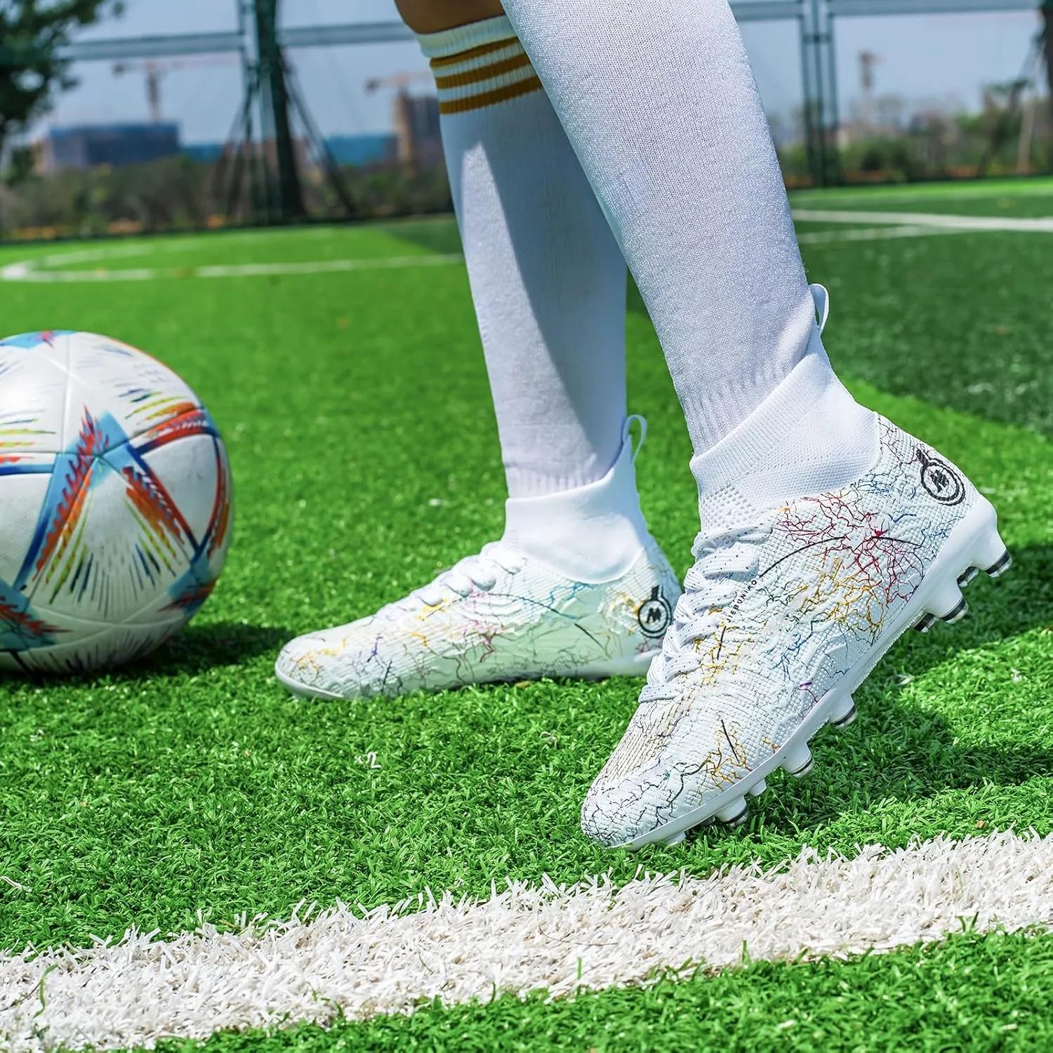 Boy Soccer Cleats Big Kids Soccer Shoes Professional Soccer Cleats Shoes,Unisex Soccer Sneakers for Little Kids Athletic