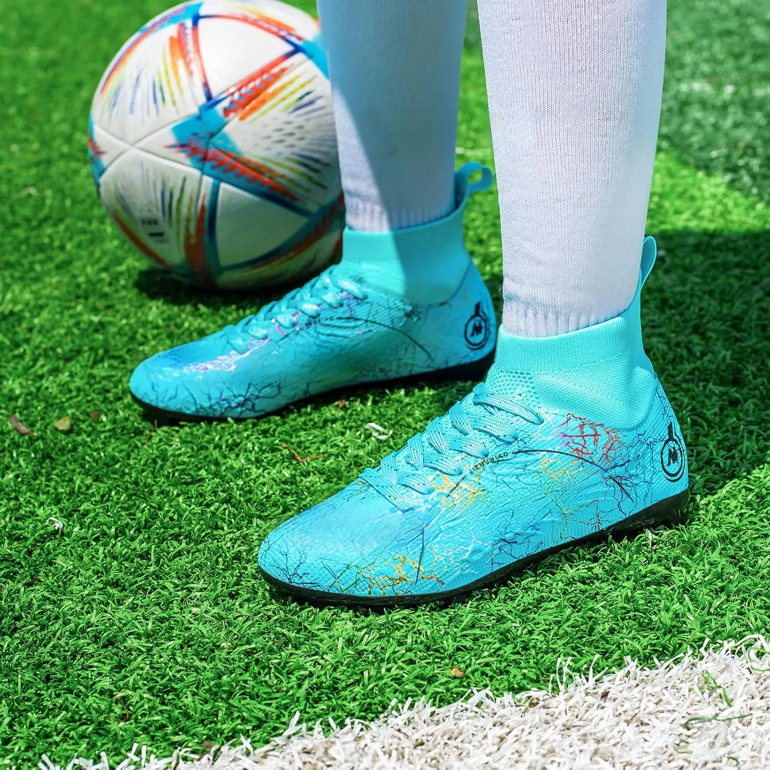 Boy Soccer Cleats Big Kids Soccer Shoes Professional Soccer Cleats Shoes,Unisex Soccer Sneakers for Little Kids Athletic