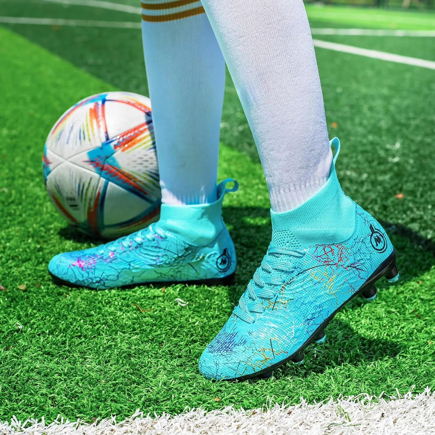 Boy Soccer Cleats Big Kids Soccer Shoes Professional Soccer Cleats Shoes,Unisex Soccer Sneakers for Little Kids Athletic