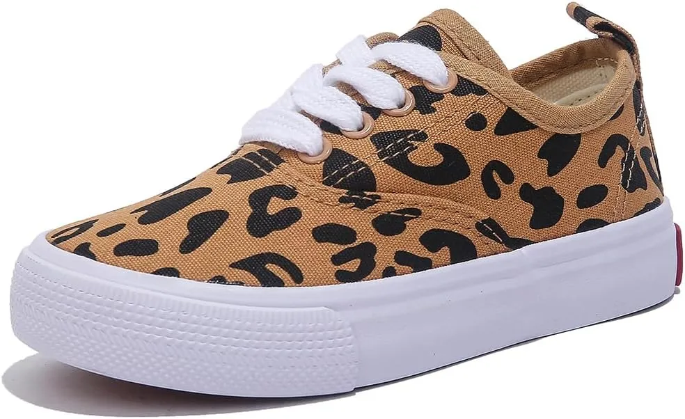 Boys and Girls Low Top Sports Shoes Lace up Canvas Children's Shoes Comfortable and Lightweight Skateboarding Shoes