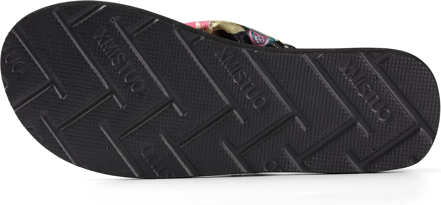 BPC Cloth Strap Flip Flops Sandals for Women with Arch Support, Ladies Yoga Sandals on Outdoor for Summer