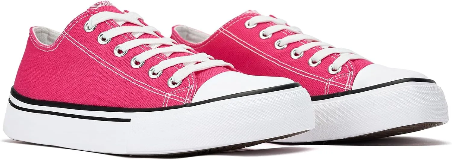 Canvas Shoes for Women Classic Fashion Sneakers Lace Up Low Top Canvas Casual Sneakers Lightweight Breathable Comfort Wide Toe Shoes
