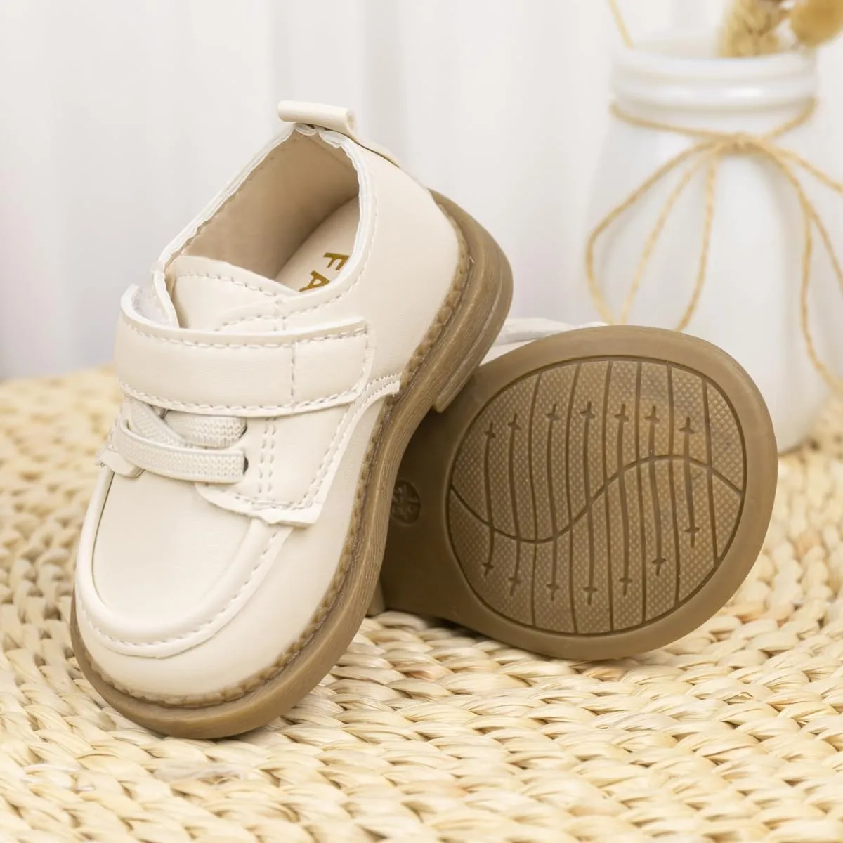 Casazoe Infant Baby Boys Girls Oxford Shoes PU Leather Wedding Loafers Brogue Toddler Baptism Dress Shoes First Steps Walking Flat Lazy Crib Shoe