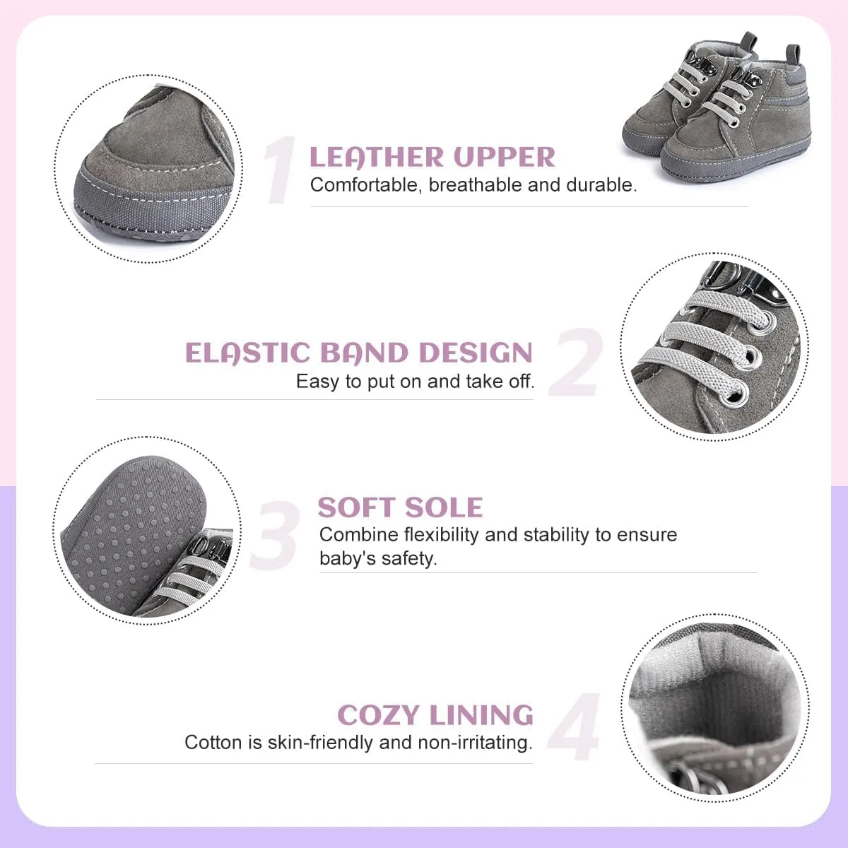 Casazoe Infant Baby Boys Girls Oxford Shoes PU Leather Wedding Loafers Brogue Toddler Baptism Dress Shoes First Steps Walking Flat Lazy Crib Shoe