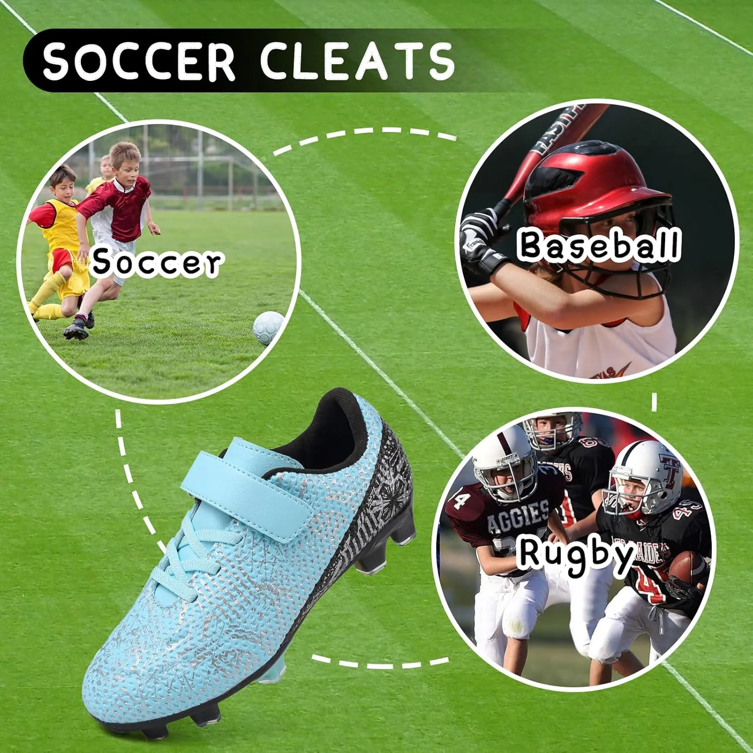 CBUSTER Kids Soccer Cleats Boys Football Cleats Girls Soccer Shoes
