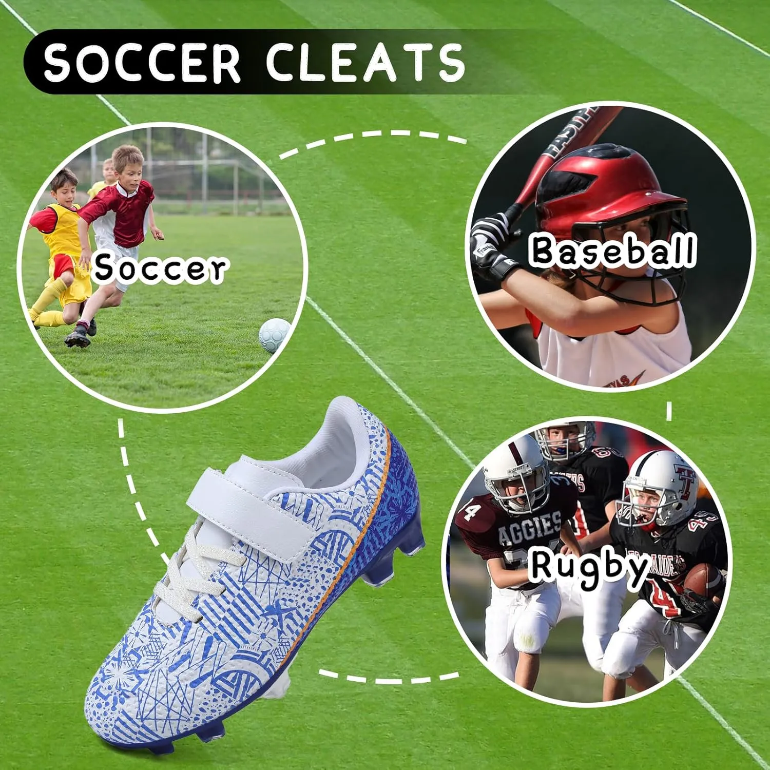 CBUSTER Kids Soccer Cleats Boys Football Cleats Girls Soccer Shoes
