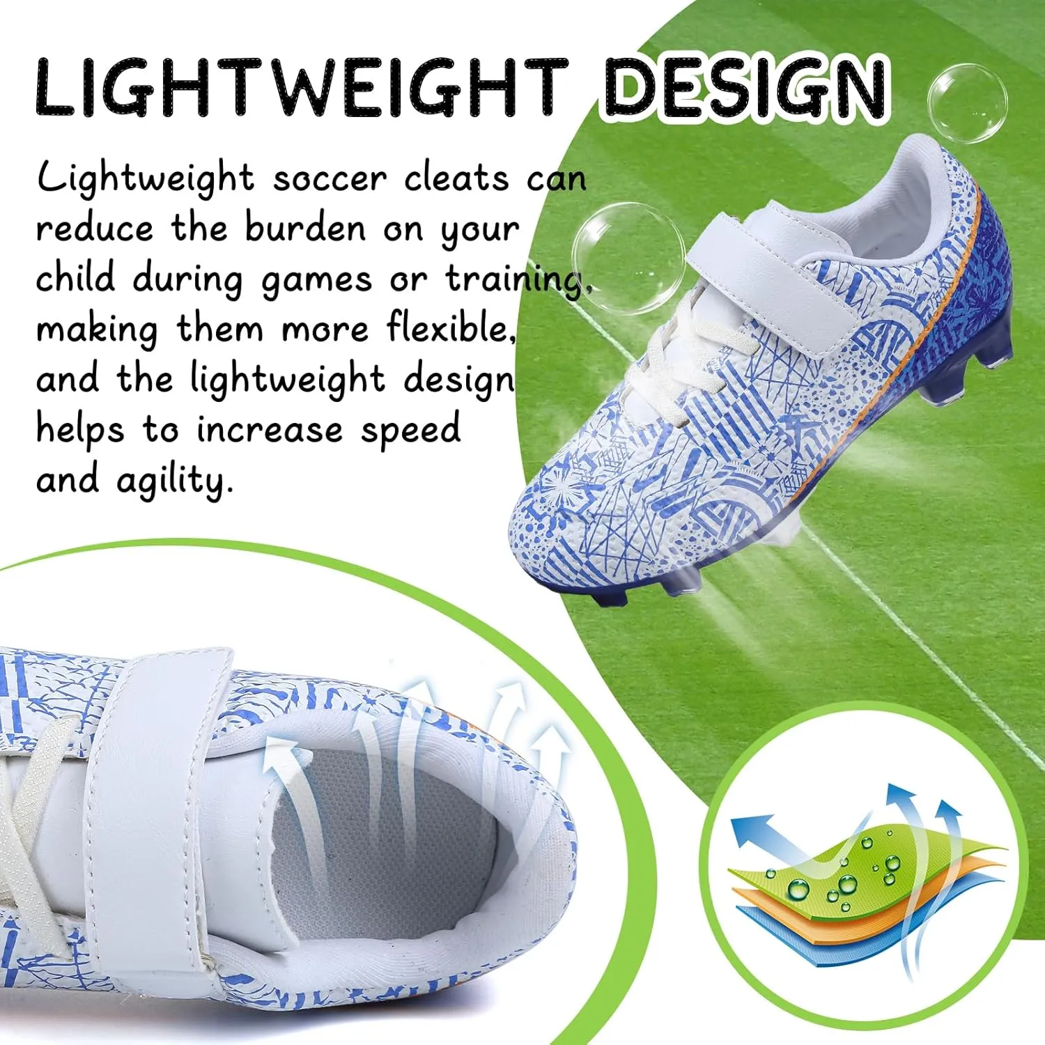 CBUSTER Kids Soccer Cleats Boys Football Cleats Girls Soccer Shoes