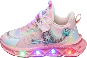 Children Sports Shoes With Lights Breathable Princess Lightweight Casual Lighting Kids Up Rain Boots for Toddler