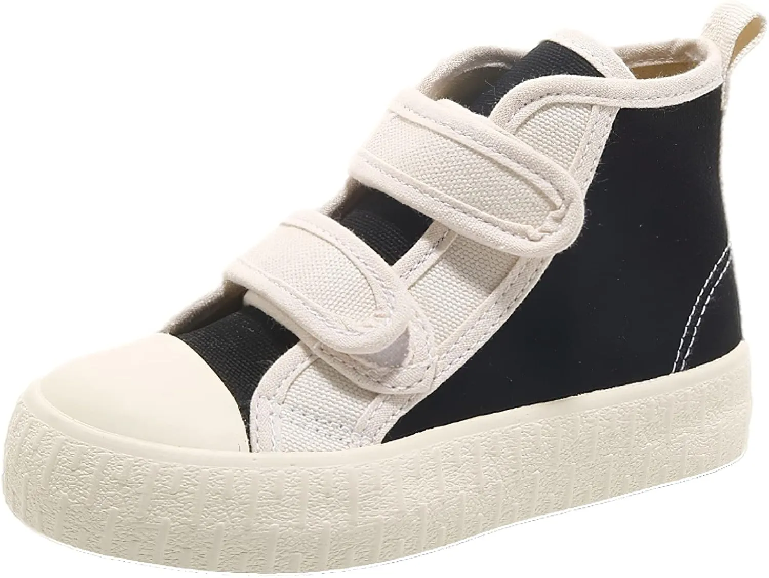 Children's Casual Canvas Shoes High Top Hook&Loop Sneakers for Boys and Girls