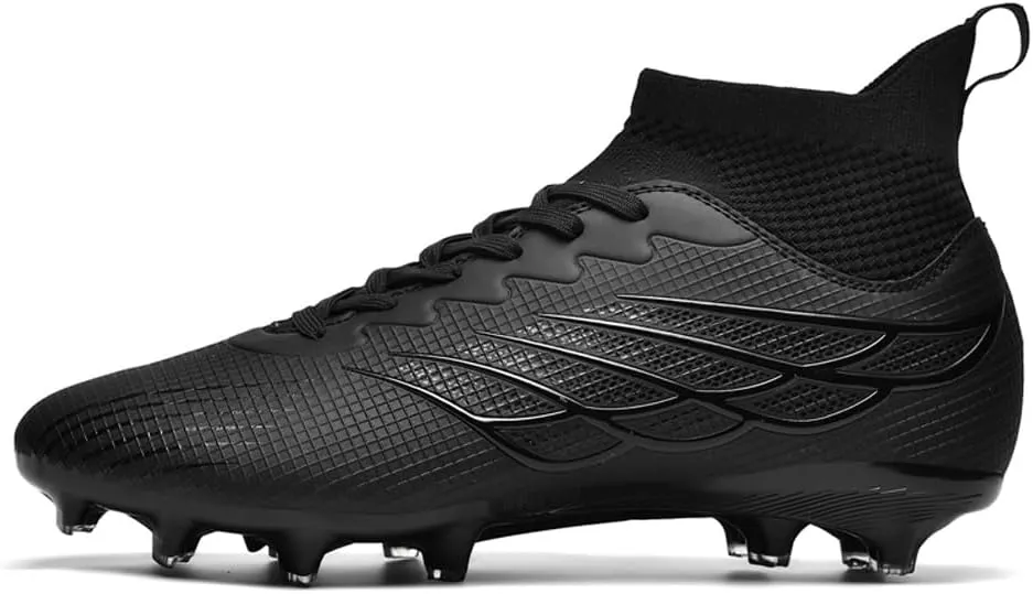 Comfortable Futsal Cleats for Men Turf - High Top Soccer Spikes Shoes for Outdoor - Youth Non Slip Football Boots