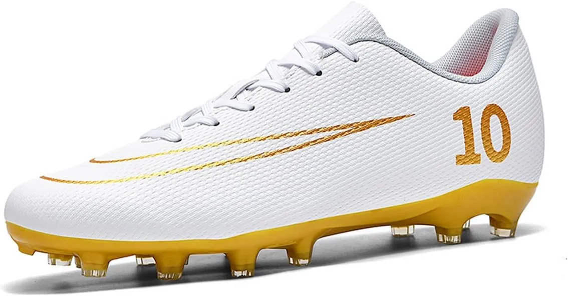 DHOVOR Soccer Cleats Men's Football Shoes Youth Lightweight Football Cleats Anti Slip Athletics Football Trainers Indoor Outdoor Soccer Shoes Men