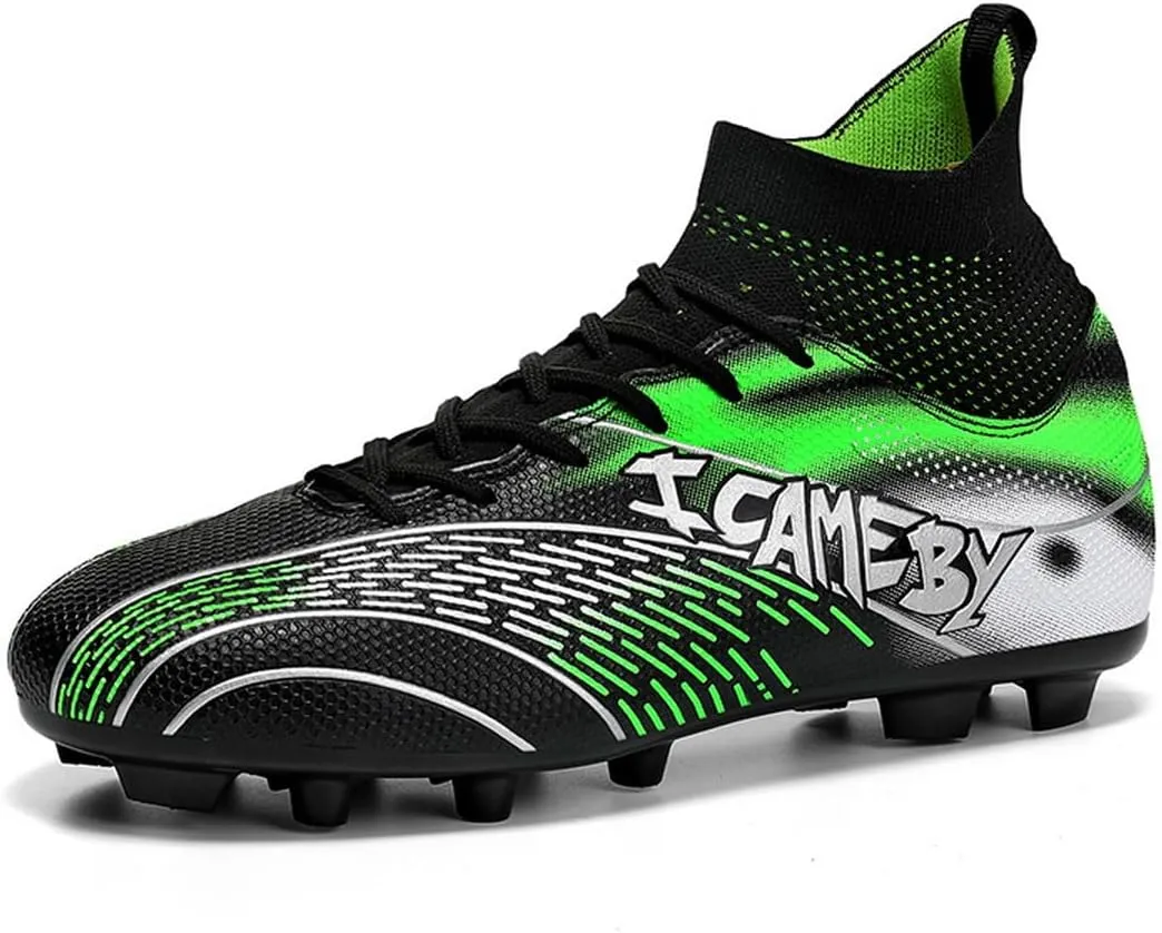 DHOVOR Womens Soccer Cleats Youth High-Top Football Cleats Anti-Slip Athletics Football Trainers Girls Indoor Soccer Shoes