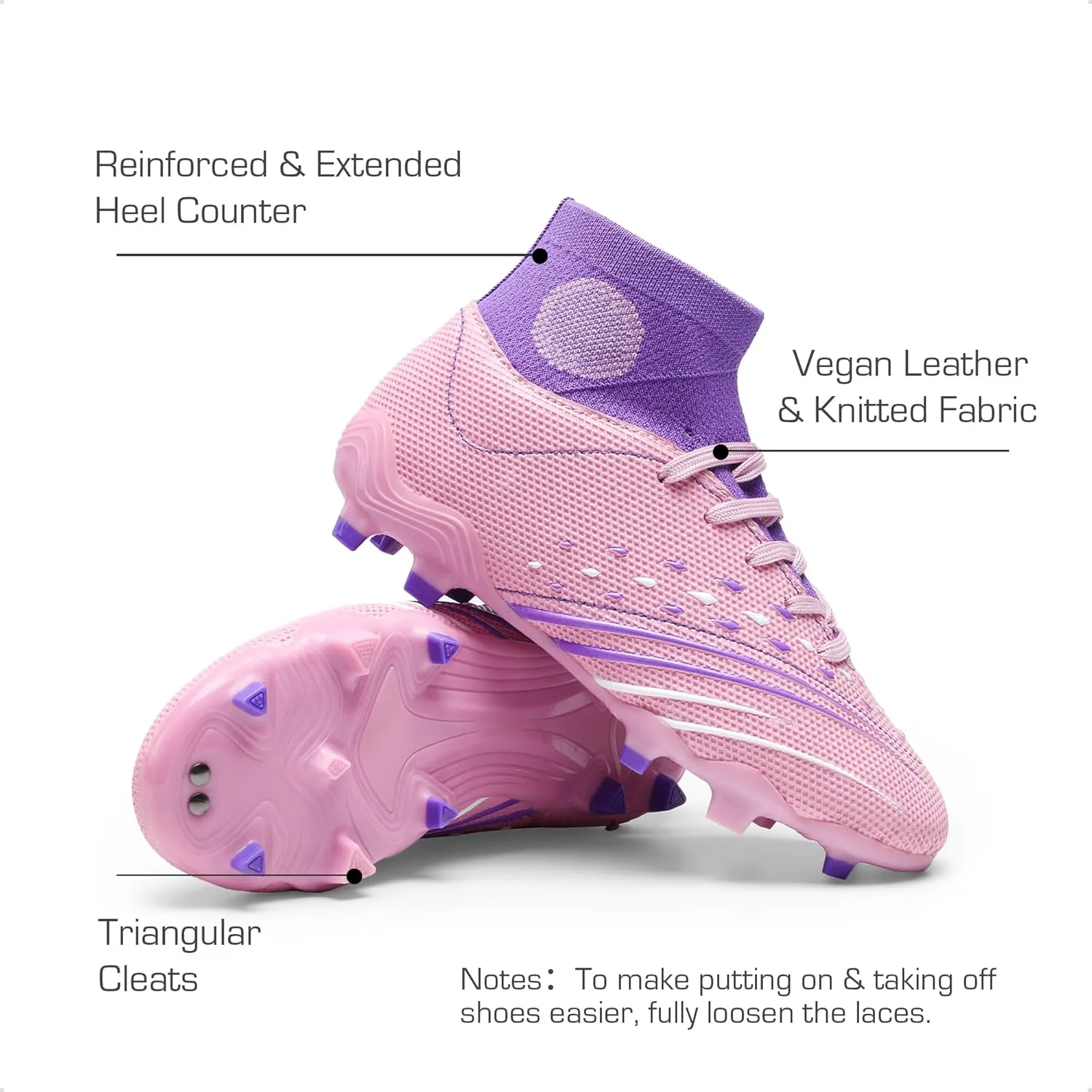 DREAM PAIRS Boys Girls Football Cleats Youth Firm Groud Outdoor Trainning Athletic Sport High Top Soccer Shoes for Little/Big Kid