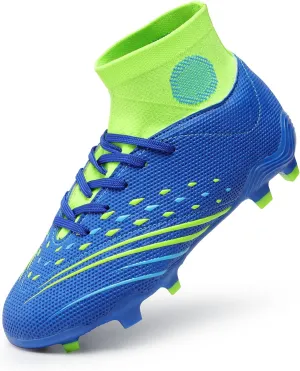 DREAM PAIRS Boys Girls Football Cleats Youth Firm Groud Outdoor Trainning Athletic Sport High Top Soccer Shoes for Little/Big Kid