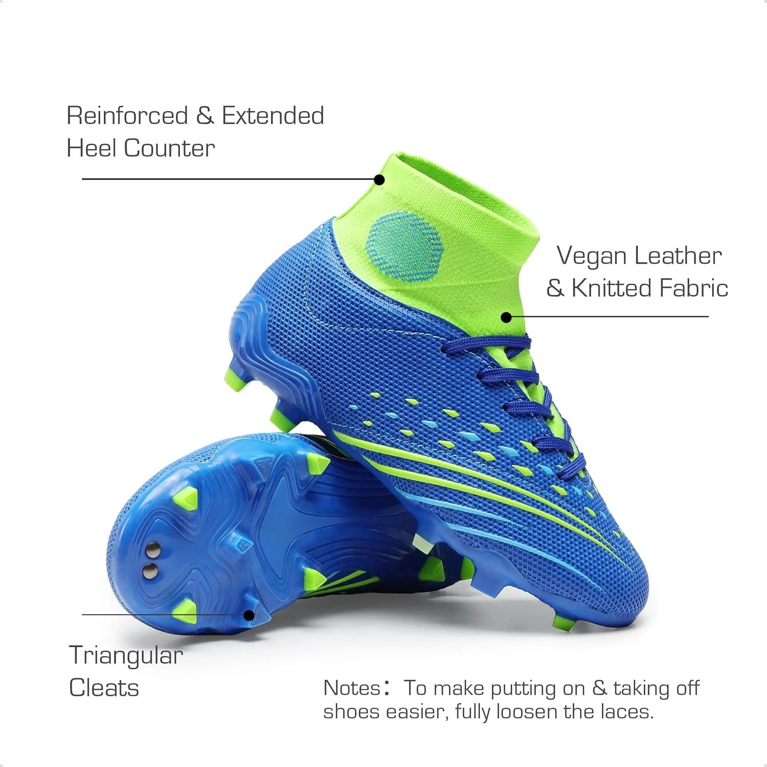 DREAM PAIRS Boys Girls Football Cleats Youth Firm Groud Outdoor Trainning Athletic Sport High Top Soccer Shoes for Little/Big Kid