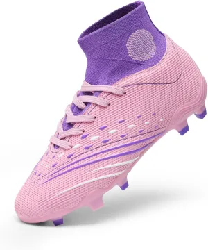 DREAM PAIRS Boys Girls Football Cleats Youth Firm Groud Outdoor Trainning Athletic Sport High Top Soccer Shoes for Little/Big Kid