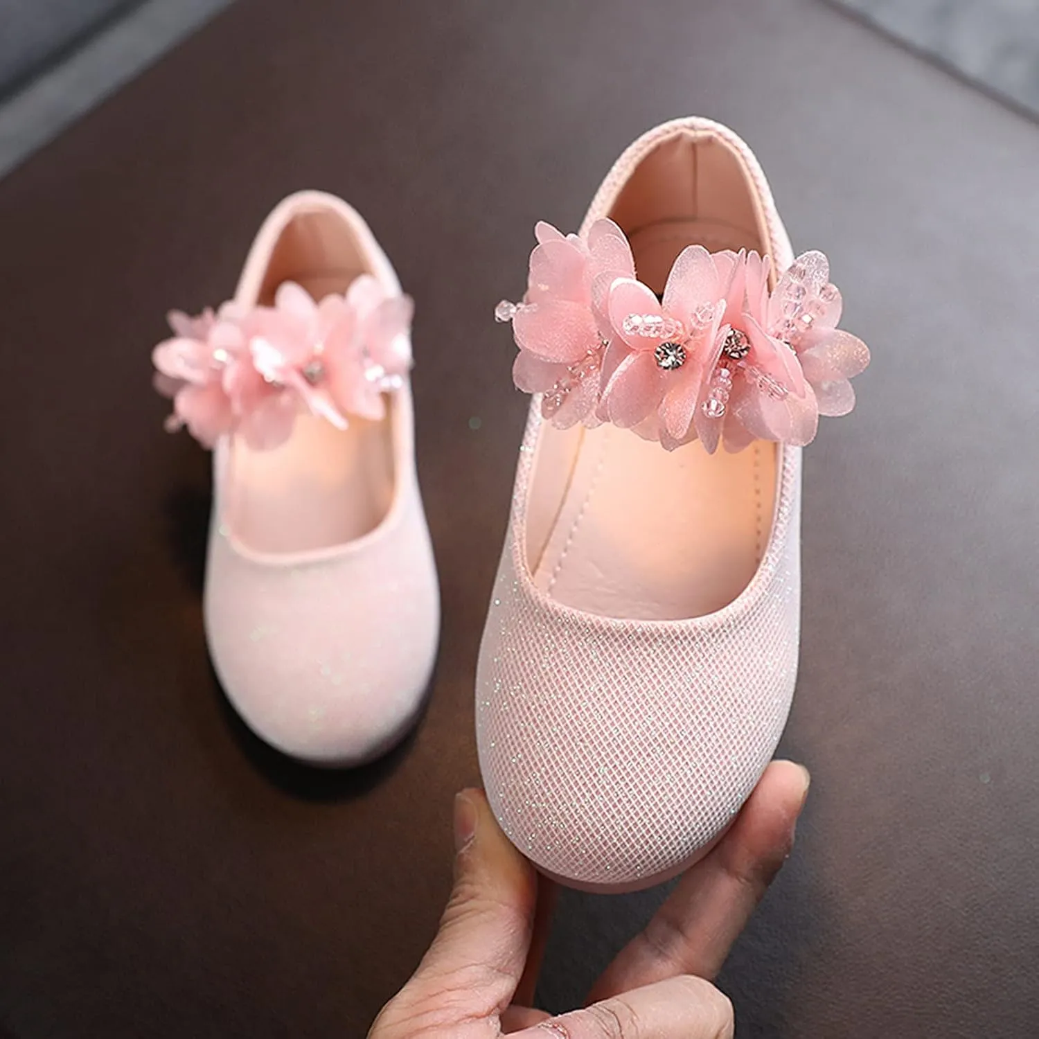 Dress Shoes for Girls,Toddler Kids Baby Girls Round Toe Floral Dance Princess Shoes Sandals 1-7 Years Wedding Shoes