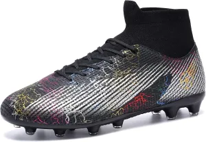 Football Cleats Men Women, Non-Slip High Top Soccer Shoes Lightweight Shock Resistant Training Boots Sneaker Breathable Professional Turf Shoes Sport Athletic Ground Football Boots Soccer Cleats
