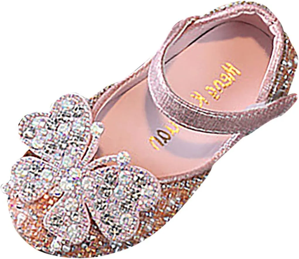 Girls Animal Print Slippers Childrens Shoes Pearl Rhinestones Shining Kids Princess Shoes Memory Foam Plush