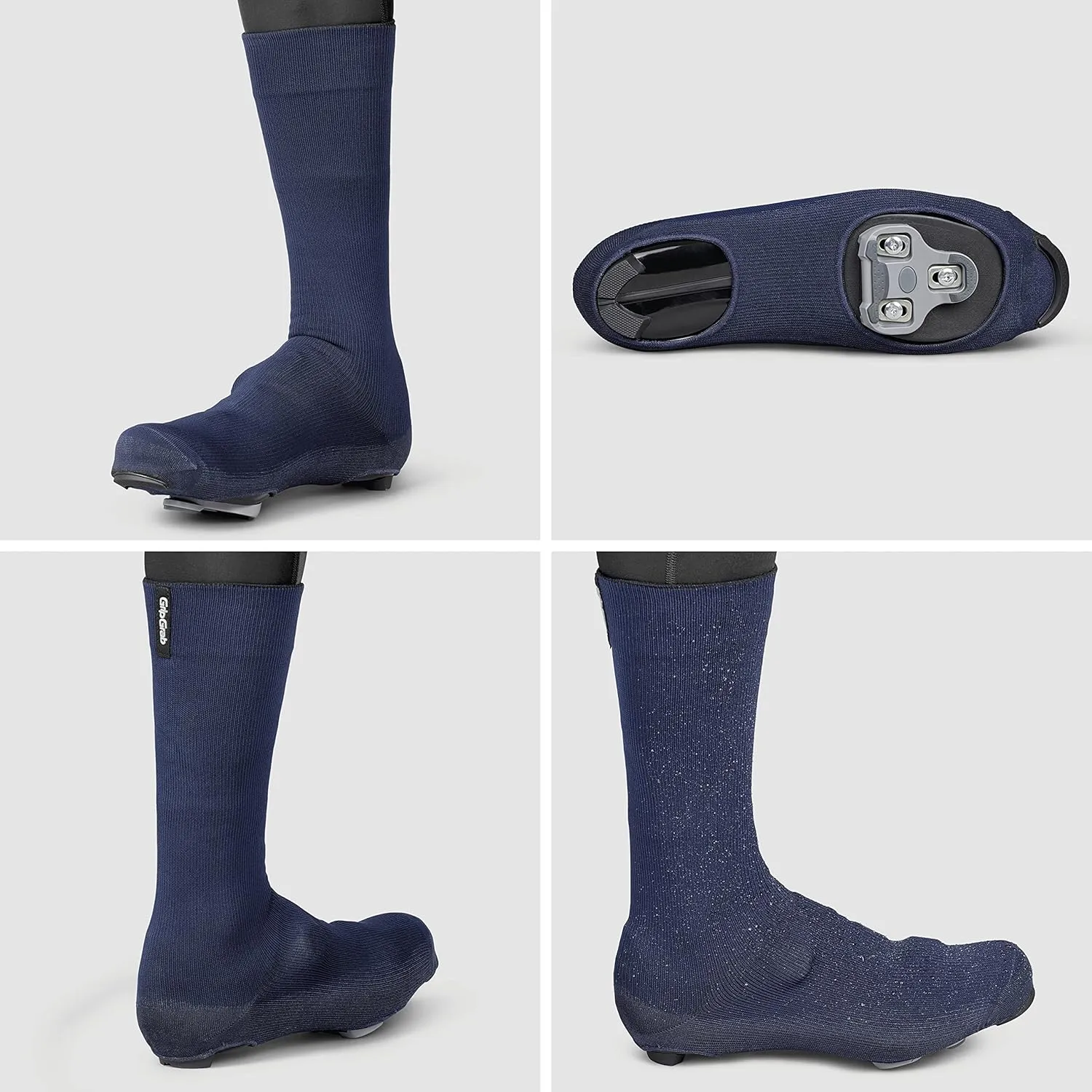 GripGrab Flandrien Waterproof Knitted Road Cycling Shoe Covers High Cut Windproof Insulating Zipperless Aero Overshoes