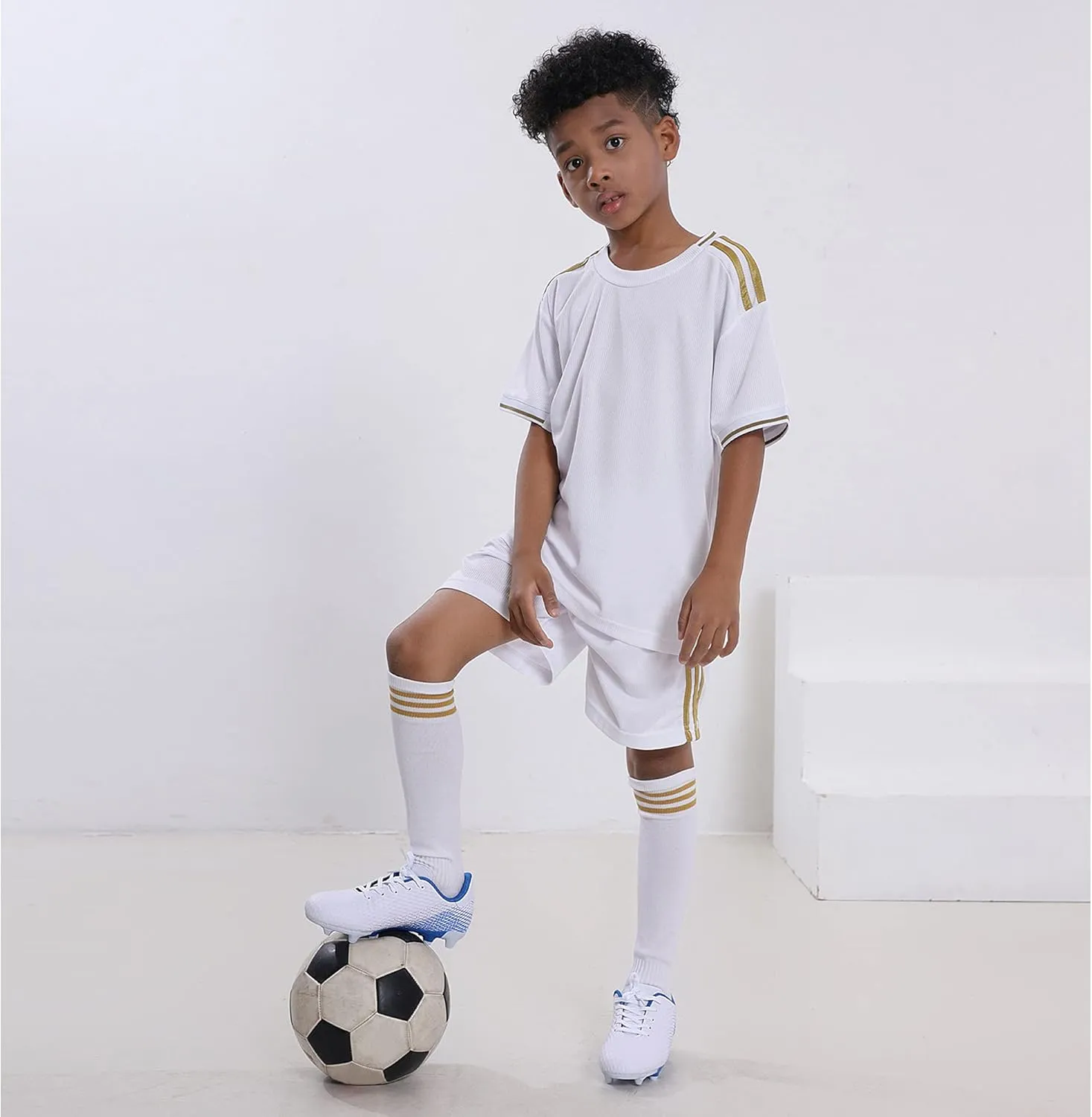 Hawkwell Kids Athletic Firm Ground Outdoor Comfortable Soccer Cleats Shoes(Toddler/Little Kid/Big Kid)