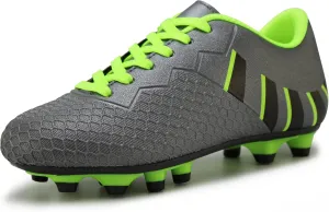 Hawkwell Kids Athletic Firm Ground Outdoor Comfortable Soccer Cleats(Toddler/Little Kid/Big Kid)