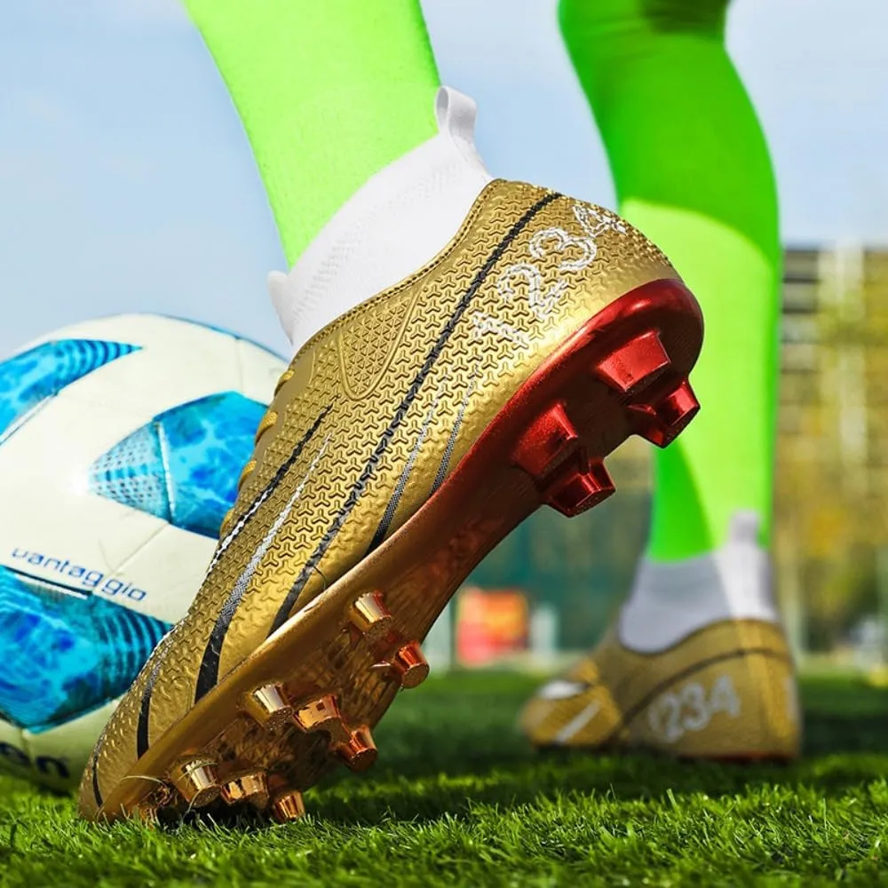 HESBITEUL Mens Athletic Outdoor Indoor Comfortable Soccer Shoes Boys Football Student Cleats Sneaker Shoes High Gripping Power
