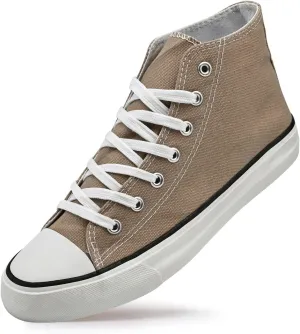 High Top Canvas Sneakers for Women Men Classic Lace Up Canvas Shoes Unisex Casual Tennis Comfortable Fashion Walking Shoes
