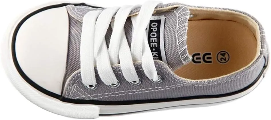 iFANS Boys and Girl Low Top Canvas Kids Lace up Sneakers