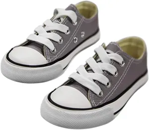 iFANS Boys and Girl Low Top Canvas Kids Lace up Sneakers