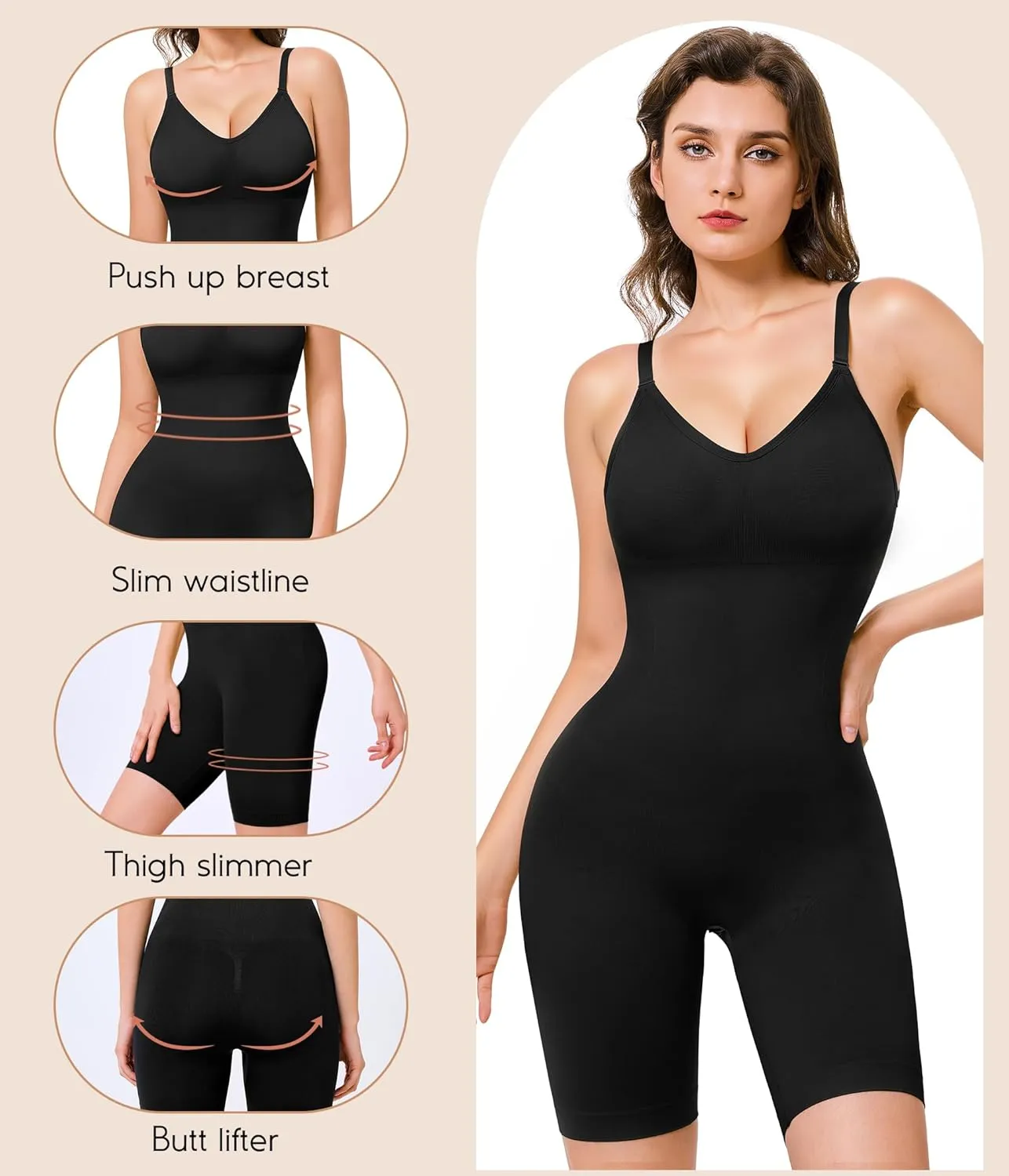 Irisnaya Waist Trainer Shapewear Bodysuits For Women - Seameless Tummy Control Bodysuit Full Body Shaper