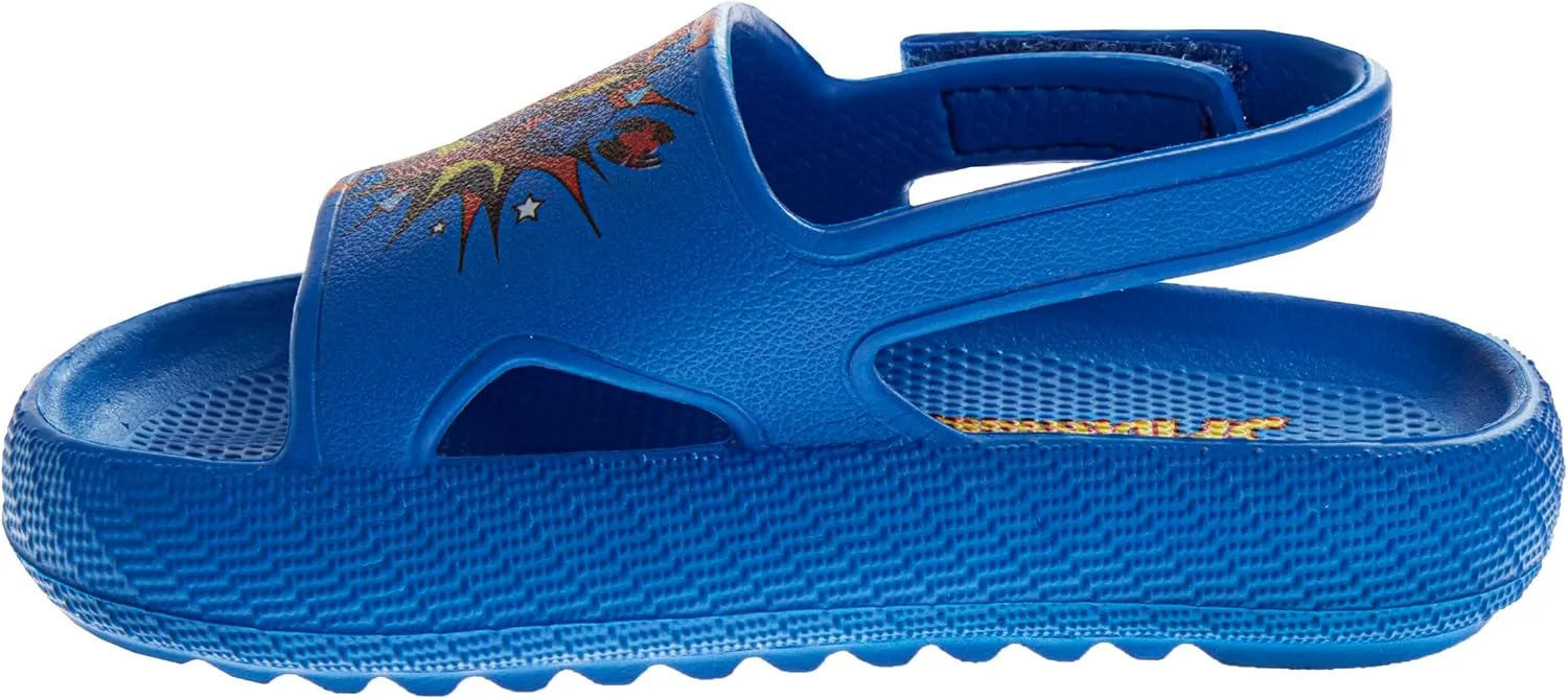 Josmo Kids Slides Open Toe Sandal - SpiderMan Paw Patrol Cars - Boys Sandals Slide SlipOn (sizes: 5-10 toddler)