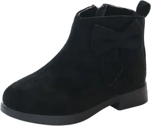 Kids Comfort Boots Warm Side Zipper Boots Low Heel Short Booties Walking Shoes for Toddlers Little Kid