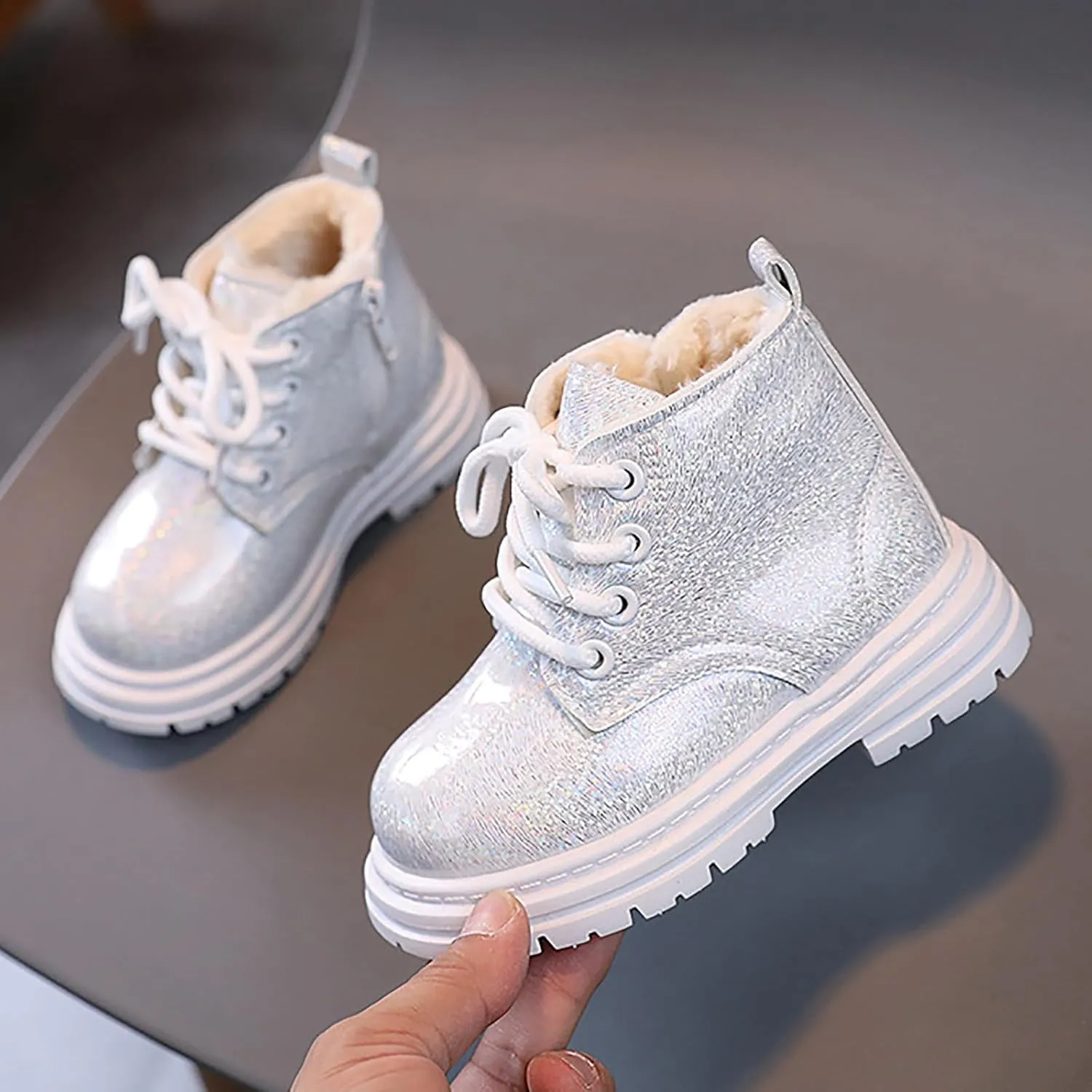 Kids Girls Ankle Boots Little Kid High Top Dress Shoes Lace Up/Zip Booties Classic Casual Walking Work Boot