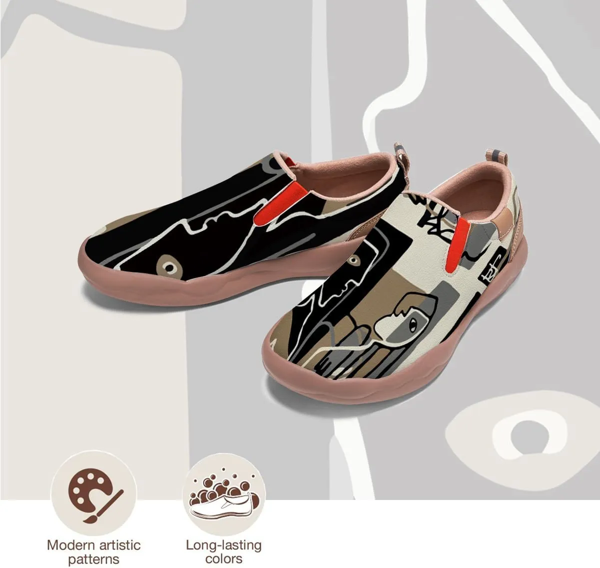 Kids Slip On Travel Shoes Boy Girl Loafers Casual Walking Lightweight Comfort Abstract Art Painted Sneakers (Big Kid/Little Kid/Toddler)
