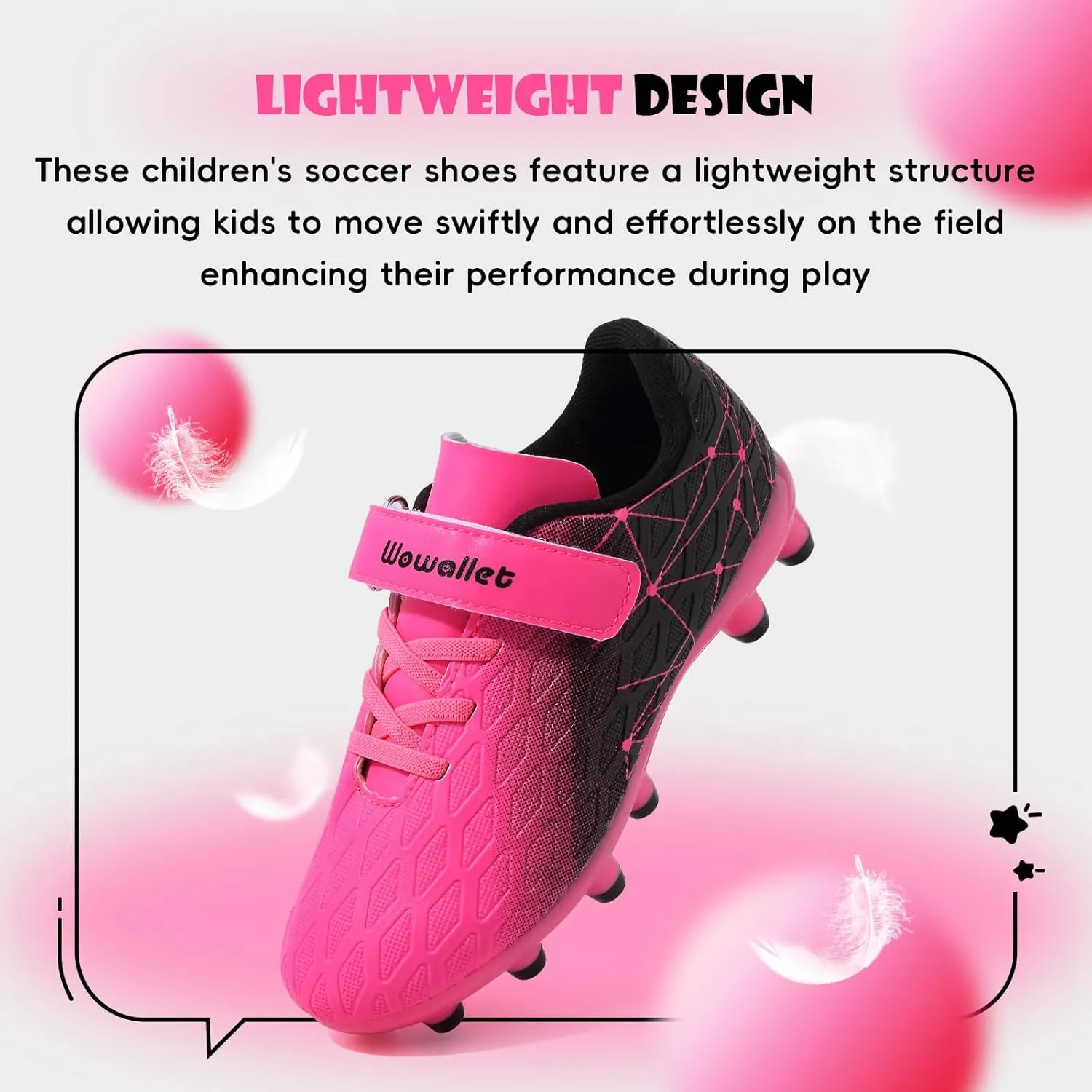 Kids Soccer Cleats Boys Girls Athletic Football Shoes for Unisex