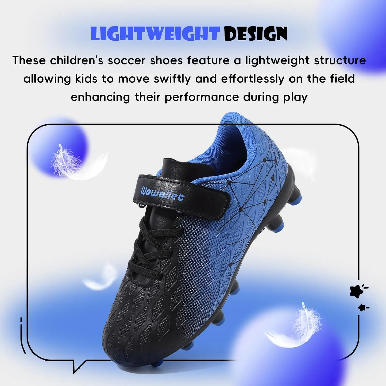 Kids Soccer Cleats Boys Girls Athletic Football Shoes for Unisex
